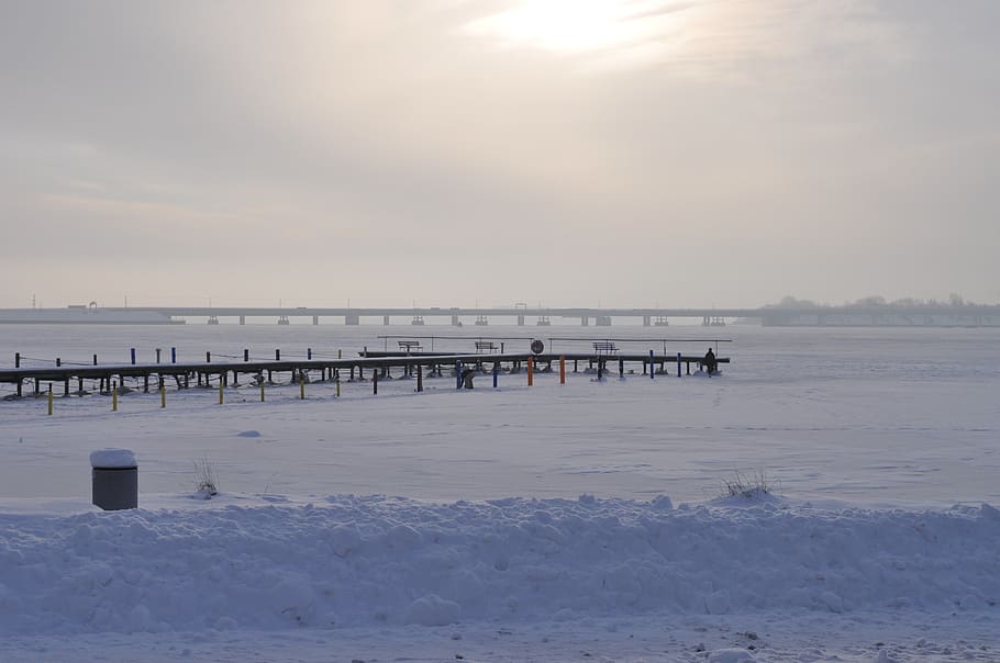 bridge, stralsund, bodden, water, sky, scenics - nature, beauty in nature HD wallpaper