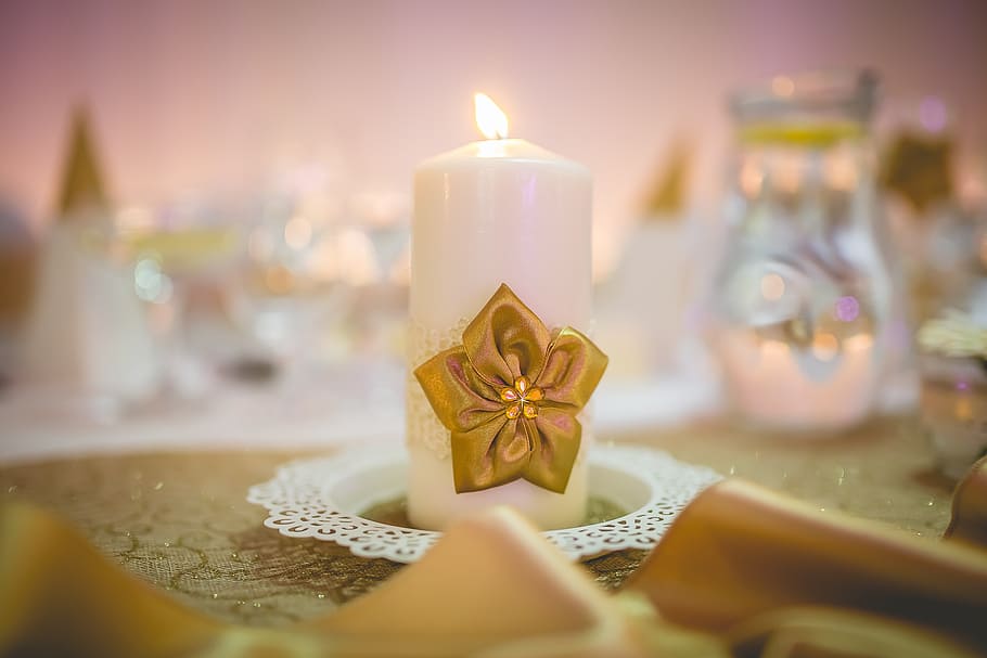 candle, svadobna, decorated, decoration, celebration, christmas HD wallpaper