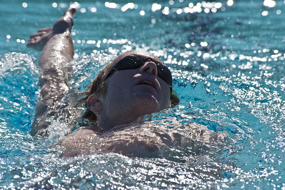 Swimmer, Backstroke, Pool, Competition, athlete, goggles, male HD wallpaper