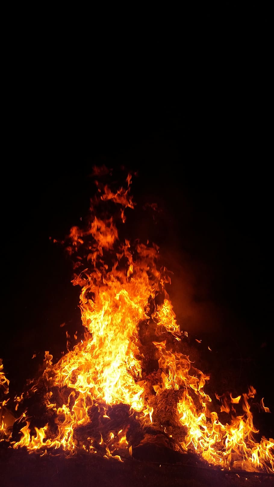 Fire, Burn, Flame, Heat, Hot, Bonfire, yellow, blaze, flammable, HD wallpaper