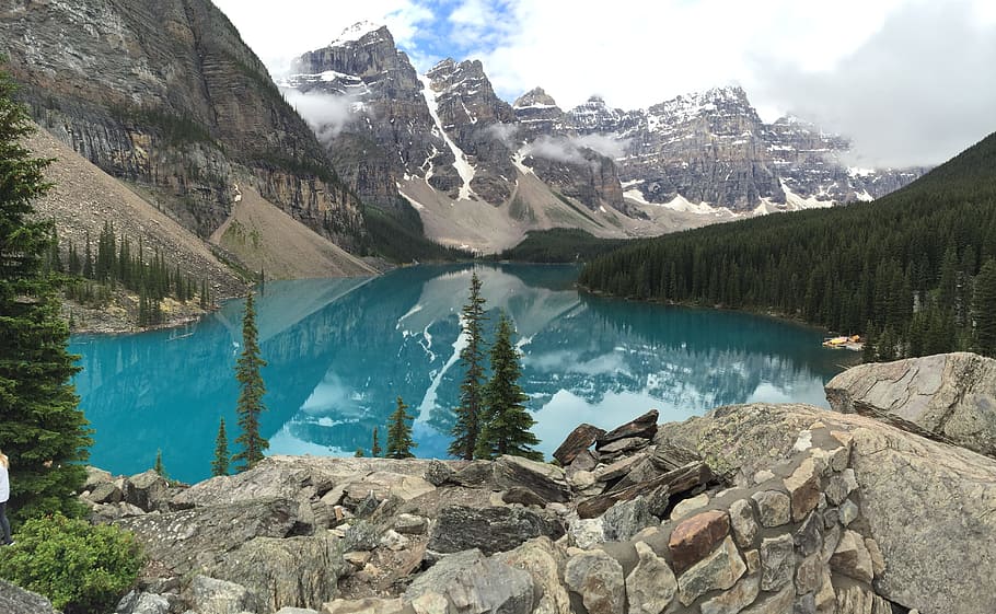 nature, landscape, mountains, summit, peaks, forests, trees HD wallpaper