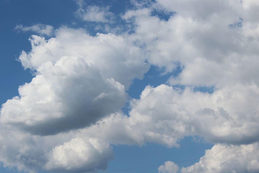 sky, clouds, background, white, blue, atmosphere, weather, nature HD wallpaper