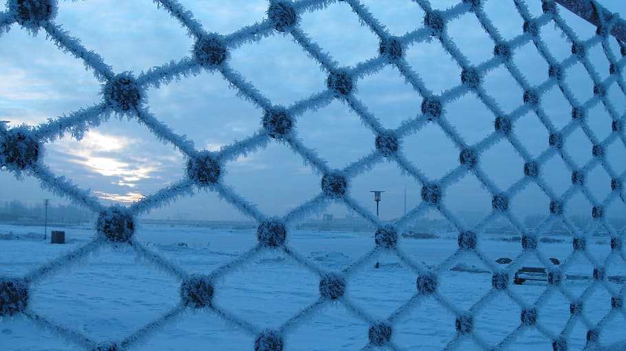 Frost, Snow, Winter, Cold, Natural, white, denmark, metal, fence HD wallpaper