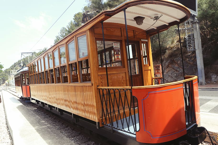 tramp, train, wagons, vehicle, public transport, wooden, old HD wallpaper