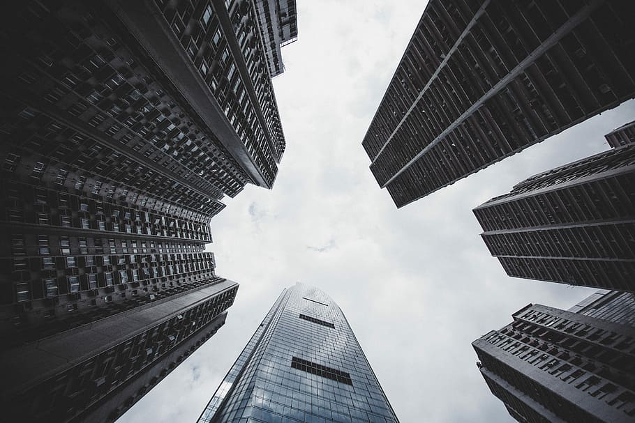 Hong Kong Apartments, low angle photography of high rise buildings HD wallpaper