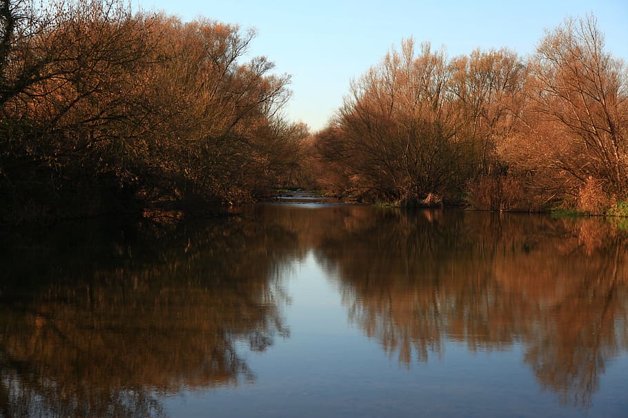 river, reflection, pa, nature, landscape, autumn, nice, tree HD wallpaper
