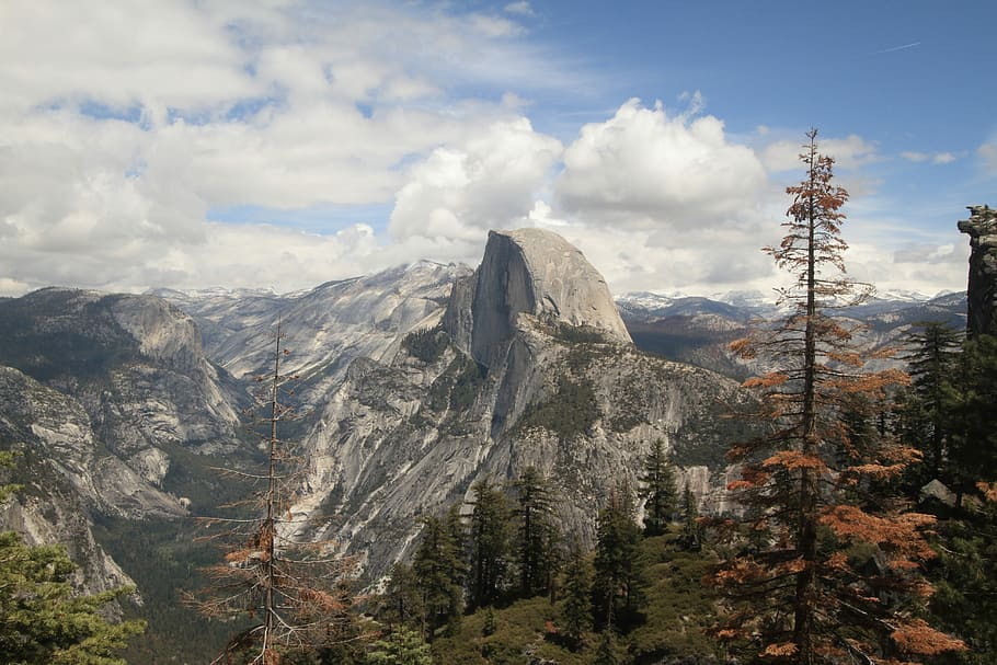 bird's eye-view photography of mountain, high-angle view of gray mountain HD wallpaper
