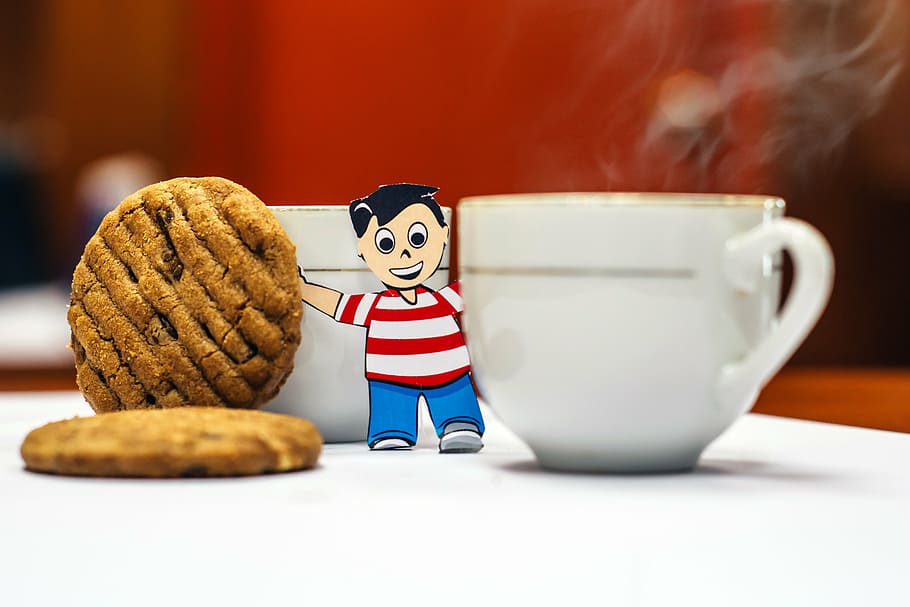 coffee with biscuits, coffee and biscuits, childhood, offspring HD wallpaper
