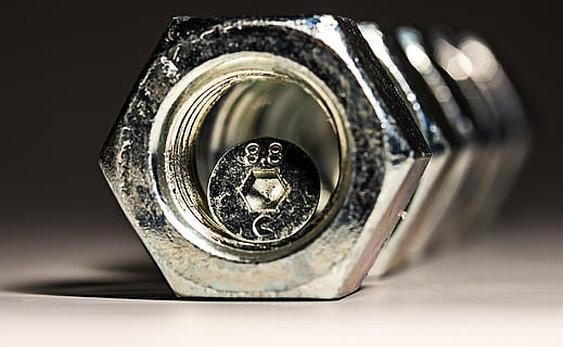 gray metal nuts, screw, macro, reflections, allen, iron, fixing HD wallpaper