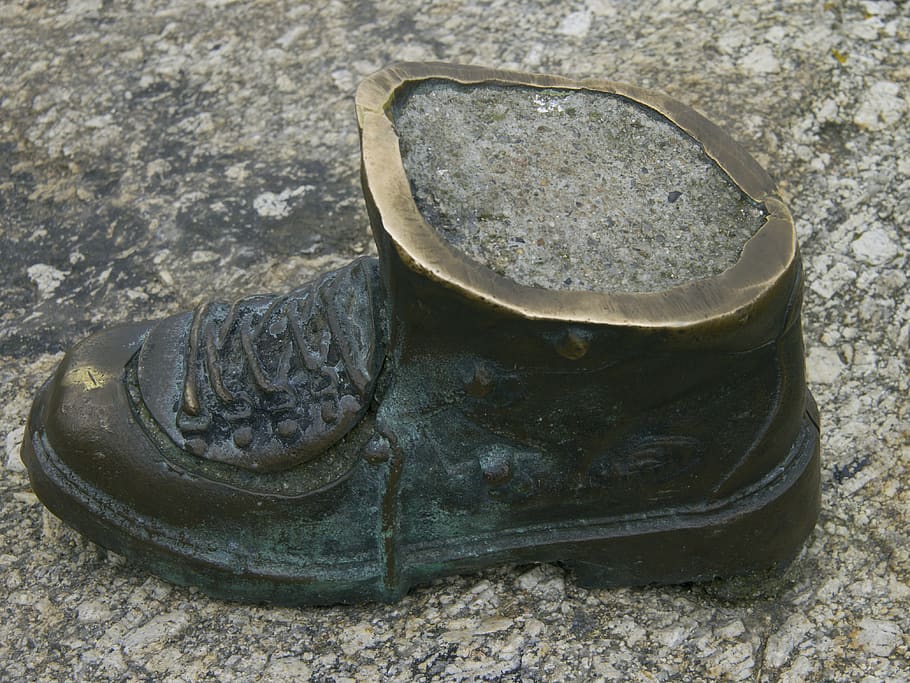 boot, pilgrim, fenisterre, close-up, no people, high angle view HD wallpaper