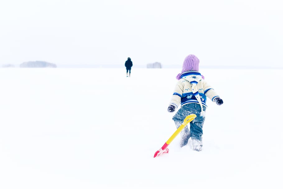 toddler running on snow, Winter, Frost, Story, White, baby, snowdrift