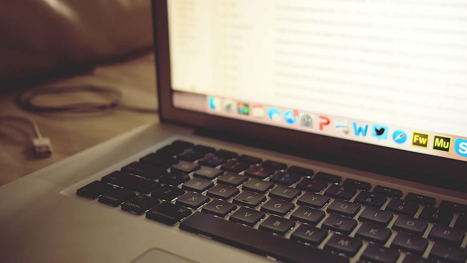 MacBook Pro, showing, google, mail, laptop, computer, keyboard HD wallpaper