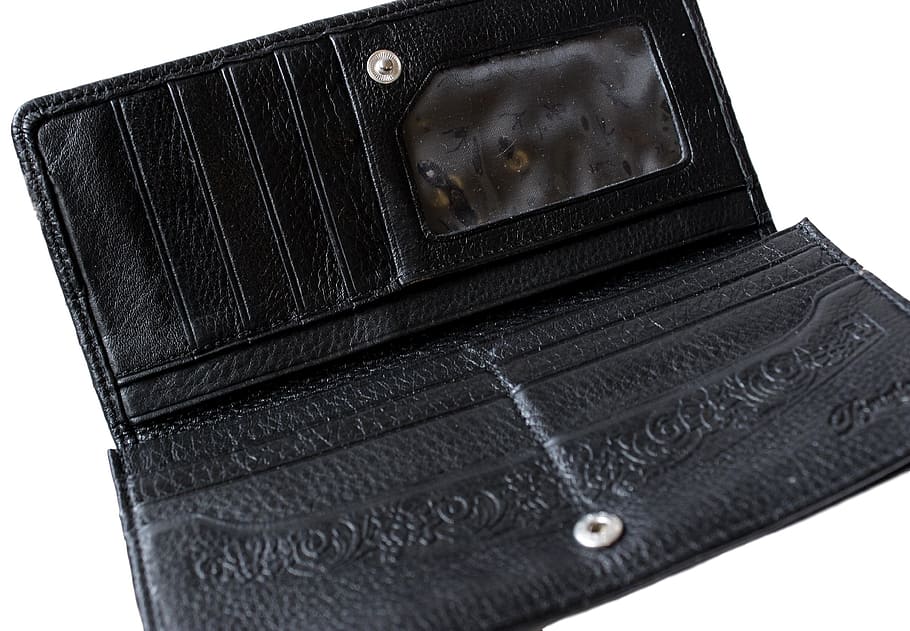 black, purse, pic, leather, texture, accessories, wallet, studio shot HD wallpaper