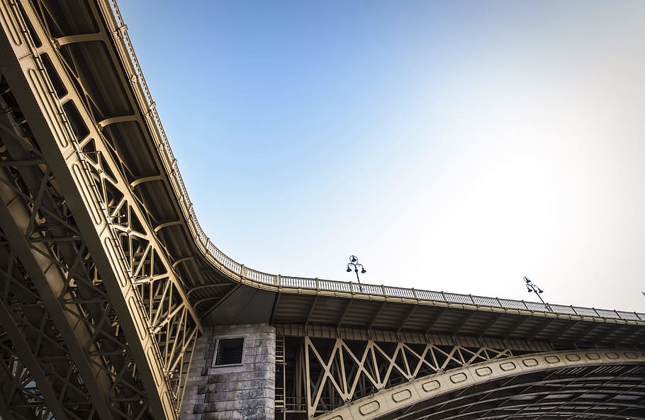 Beige Metal Bridge, australia, city, connect, construction, steel HD wallpaper