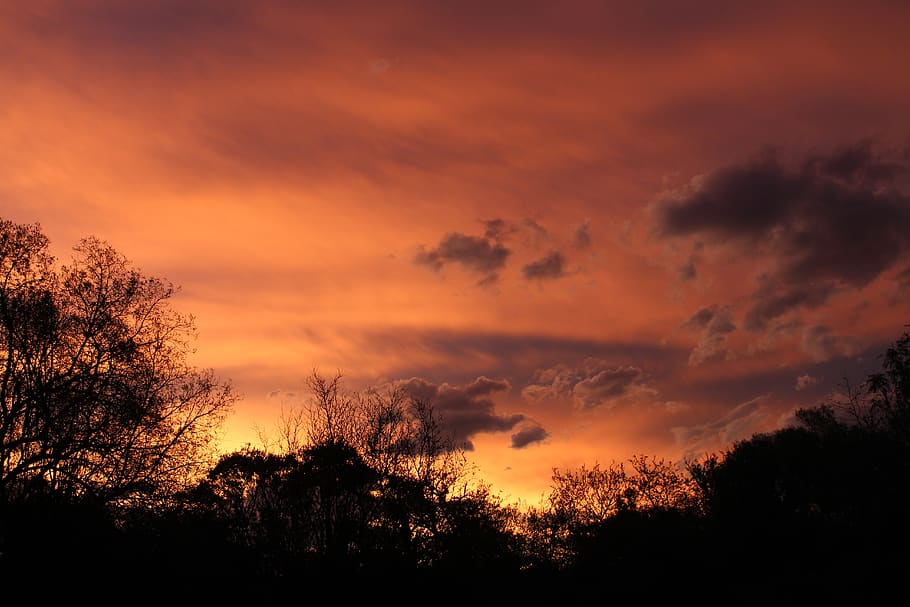 sunset, clouds, sky, nature, landscape, color, orange, dawn HD wallpaper