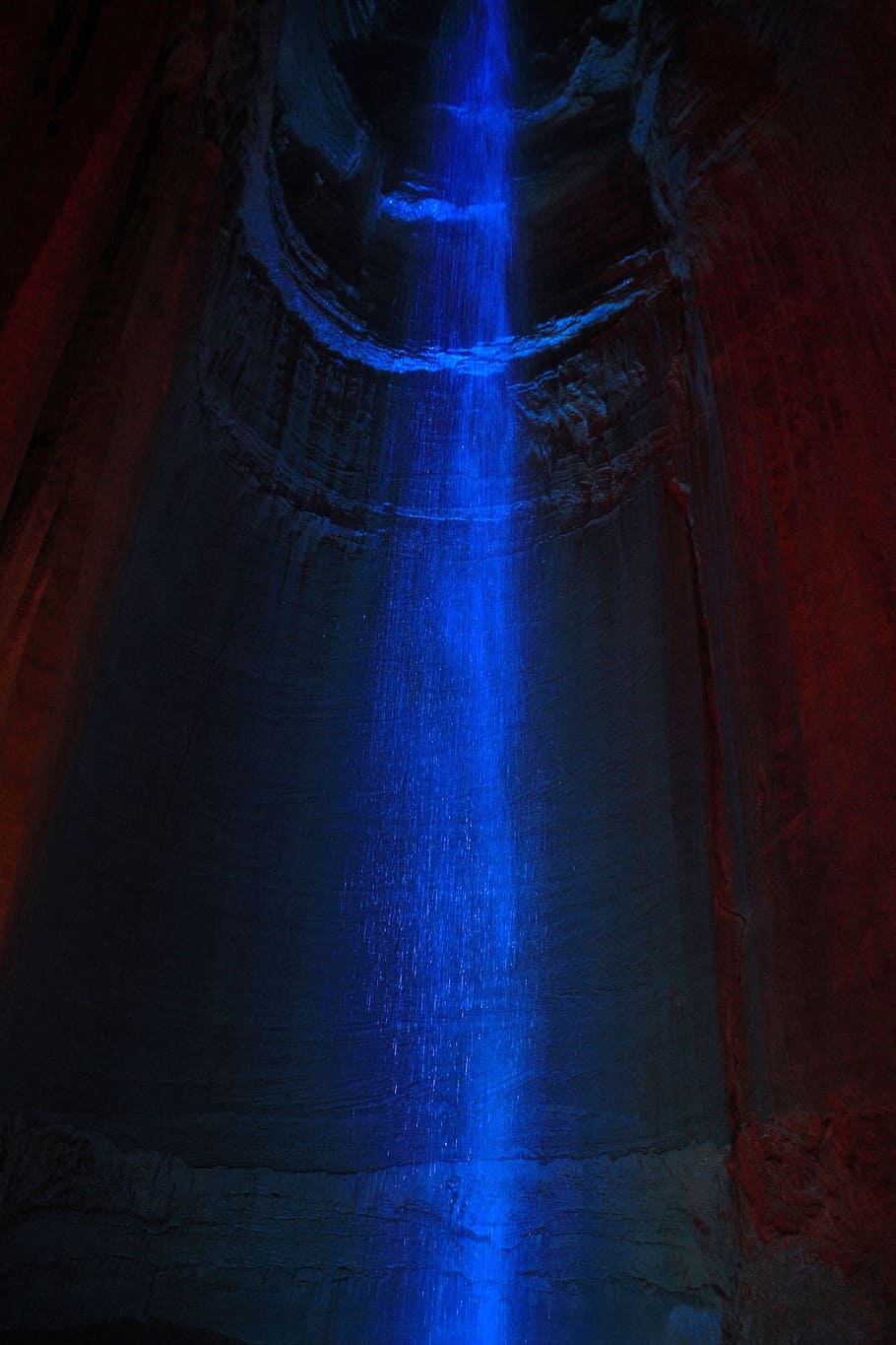 ruby falls, waterfall, tennessee, blue, usa, cave, cavern, nature, HD wallpaper