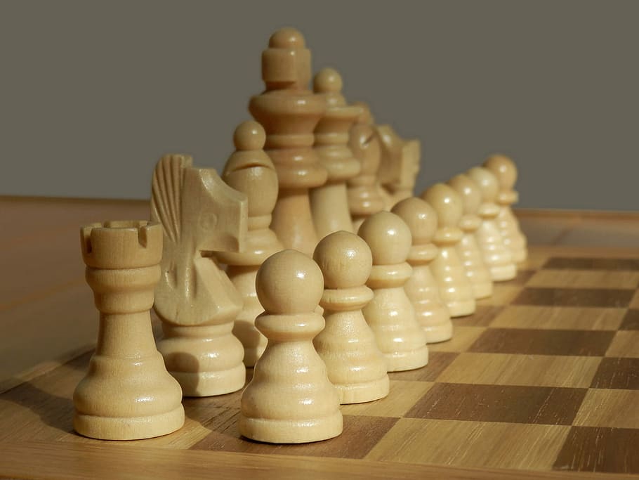 White, Pieces, Chess, Set, Set, Game, Wood, wooden, board, chess piece HD wallpaper
