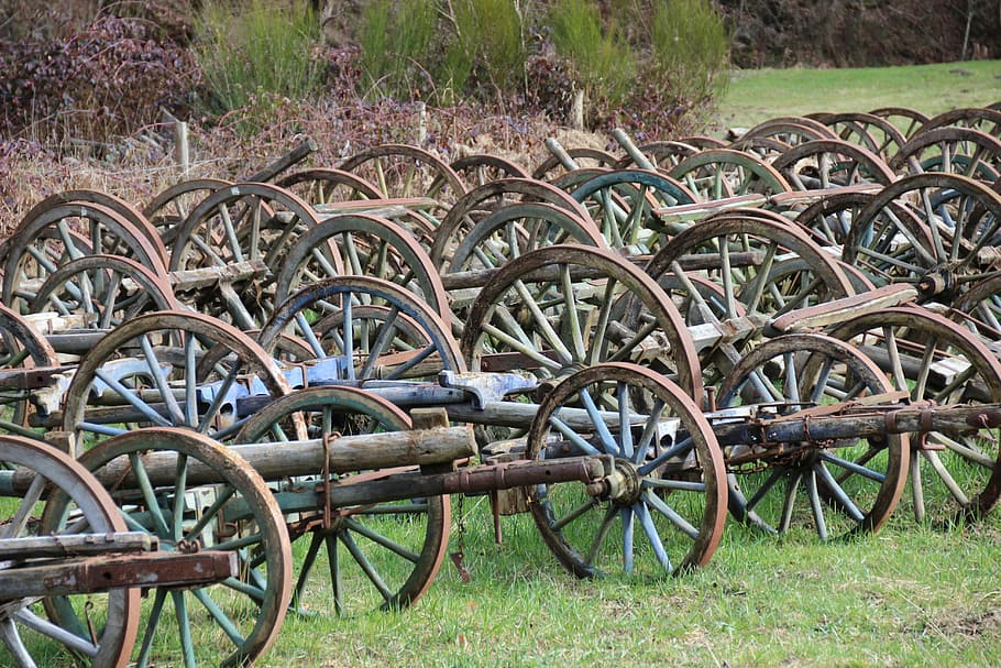 HD wallpaper: Wagon Wheel, Wheels, Collection, Spokes, wooden wheels