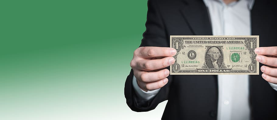person holding 1 U.S. dollar baknote, list, office, business, HD wallpaper