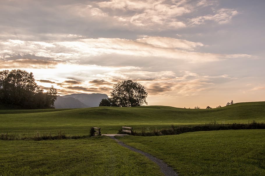 evening, evening light, twilight, abendstimmung, dusk, evening sky HD wallpaper