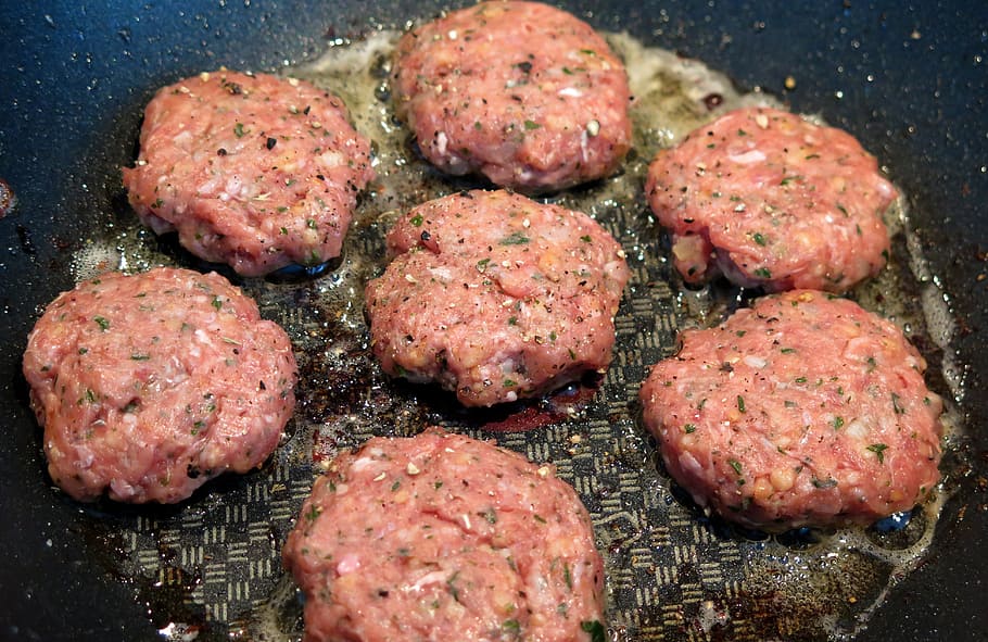 fried meat on cooking pot, minced meat, meat balls, meatballs, HD wallpaper