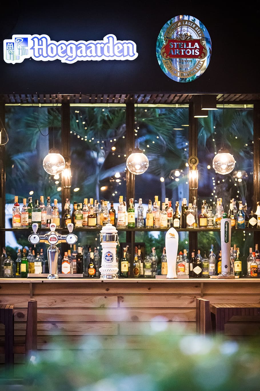 pub, draft, lager, illuminated, text, night, lighting equipment HD wallpaper
