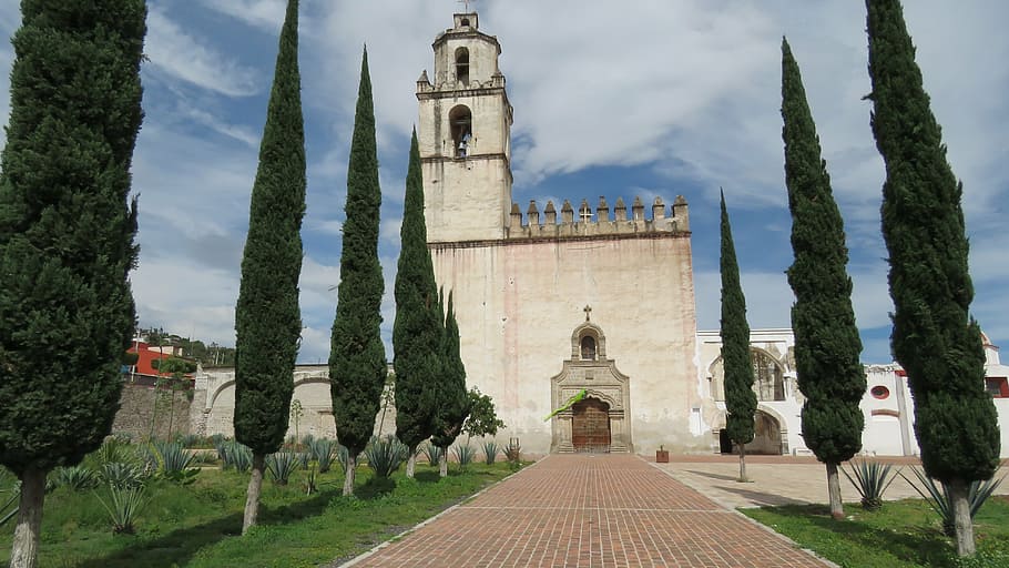 tlacotepec, convent, atrium, church, architecture, religion HD wallpaper