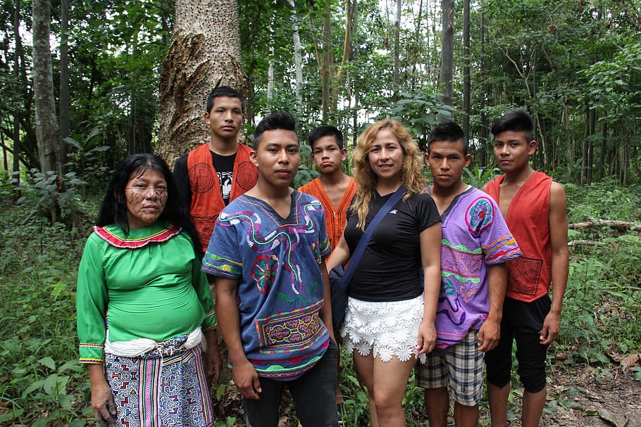 young, native, amazon, looking at camera, tree, real people HD wallpaper