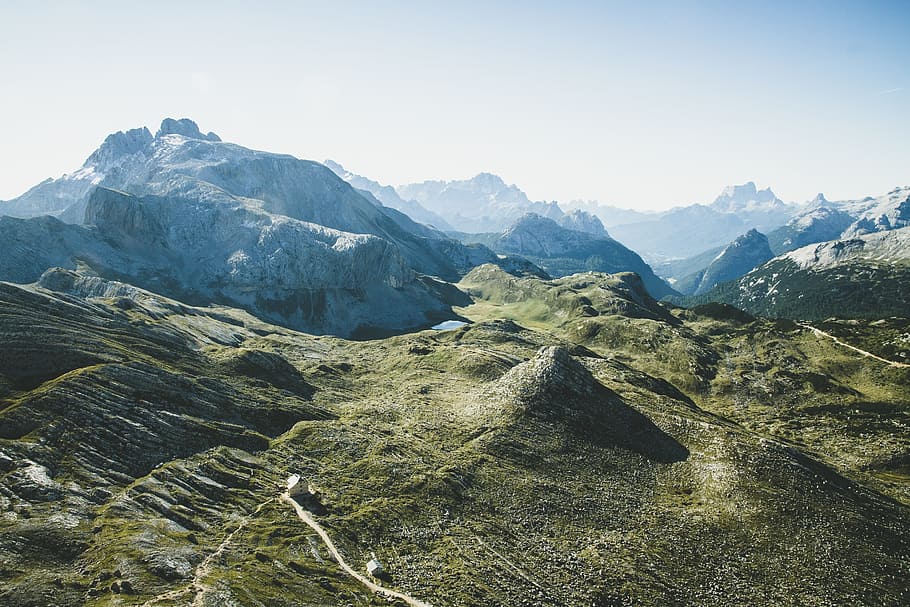 mountains, hills, valleys, field, landscape, nature, sky, outdoors HD wallpaper