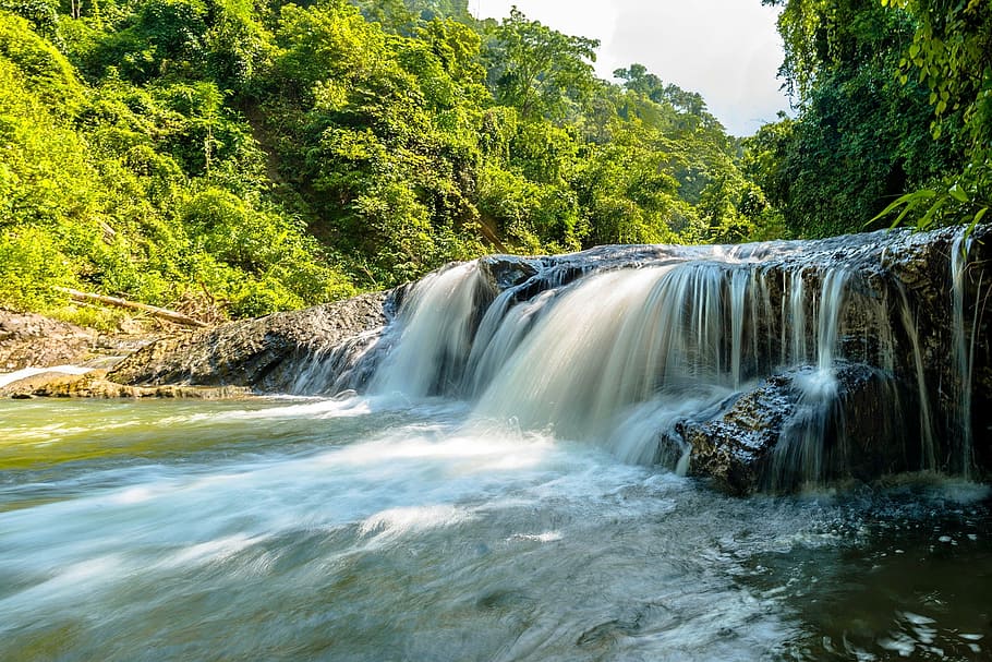 waterfalls during daytime, white water, cascade, flow, stream HD wallpaper