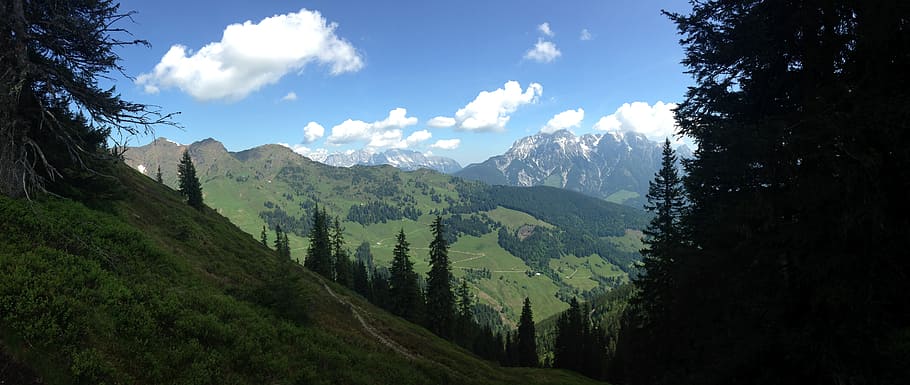 Summer, Mountains, Clouds, Saalbach, landscape, nature, no people HD wallpaper