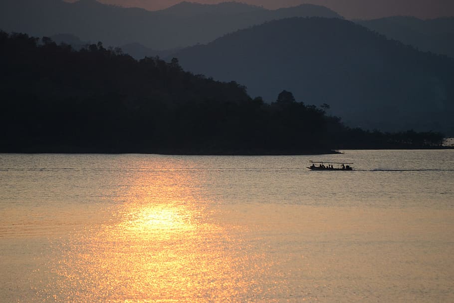 thailand, wall, sunset, landscape, kaengkrachan, phetchaburi HD wallpaper