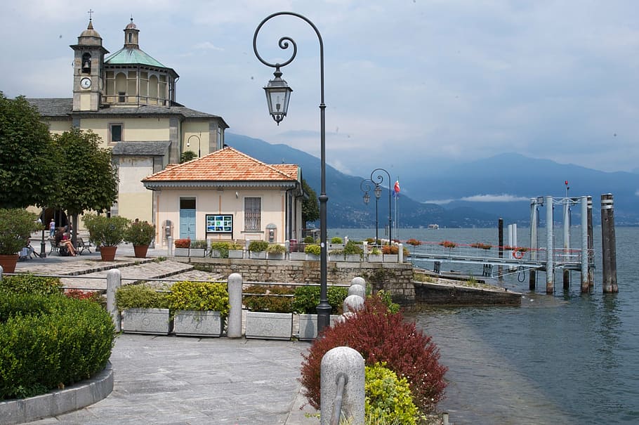 lago maggiore, canobbio, italy, architecture, sea, building exterior, HD wallpaper