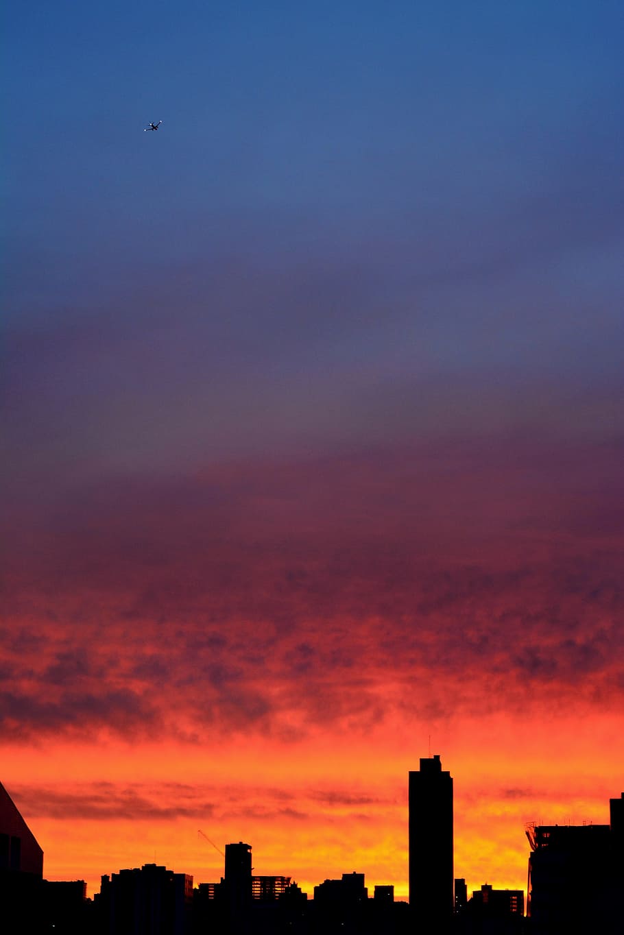 Sky, Sunset, City, Cloudscape, silhouette, architecture, building exterior HD wallpaper