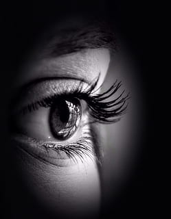 close-up photography of person's open left eye, human eye, pupil HD wallpaper