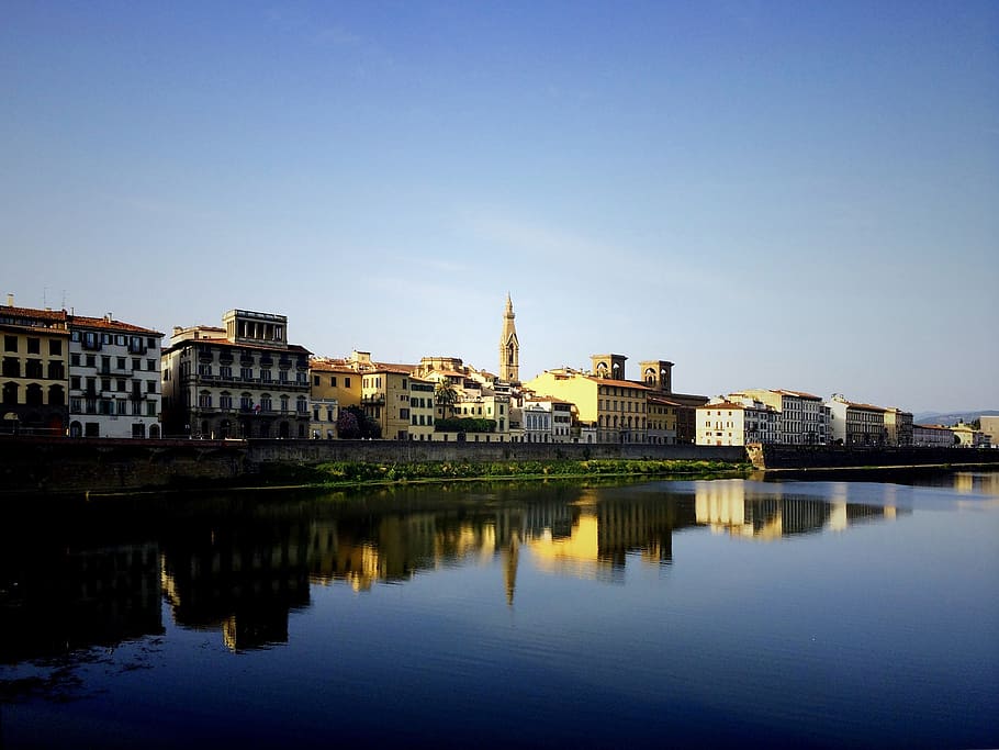 city, river, reflection, water, mirror, urban, buildings, facades HD wallpaper