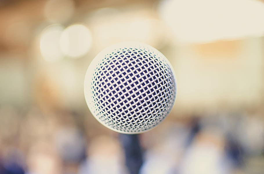 Speak Now, white golf ball photo, microphone, focus, bok, closeup HD wallpaper