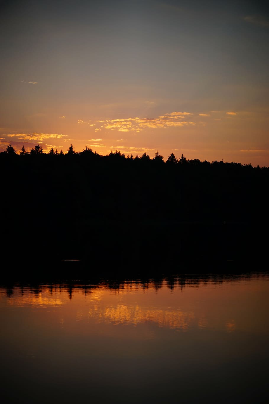 sunset, abendstimmung, evening sky, twilight, clouds, water HD wallpaper