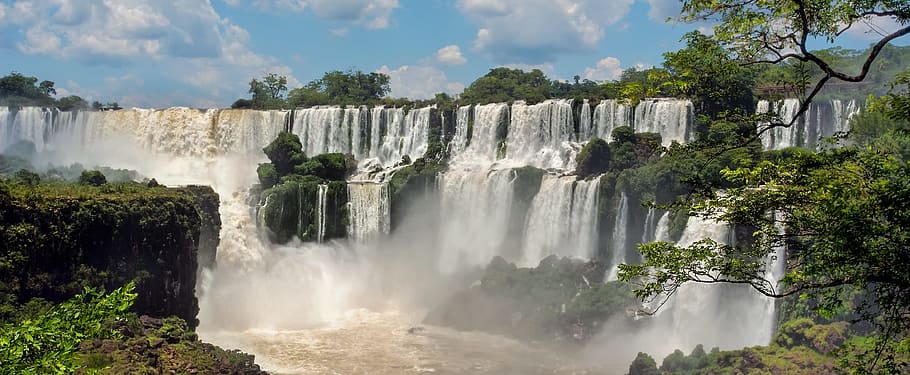 time lapse photography of falls, Iguazu Falls, Argentina, Iguazu, River, HD wallpaper