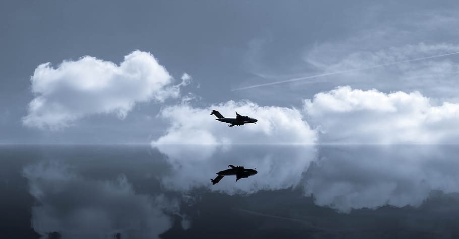 sky, clouds, flight, aircraft, military aircraft, art, artistically HD wallpaper