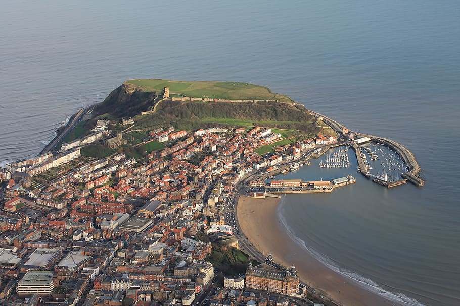 sea, seashore, water, beach, panoramic, scarborough south bay, HD wallpaper