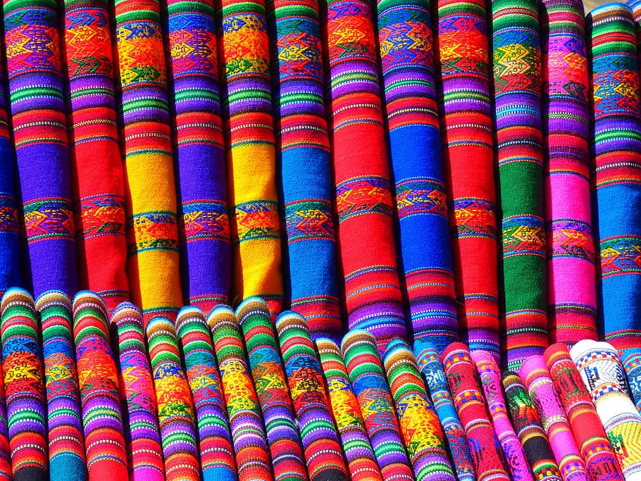 photo of of assorted textile rolls, substances, colorful, pattern HD wallpaper