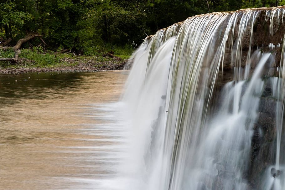 time-lapse photography of waterfalls, Nature, Stream, natural HD wallpaper