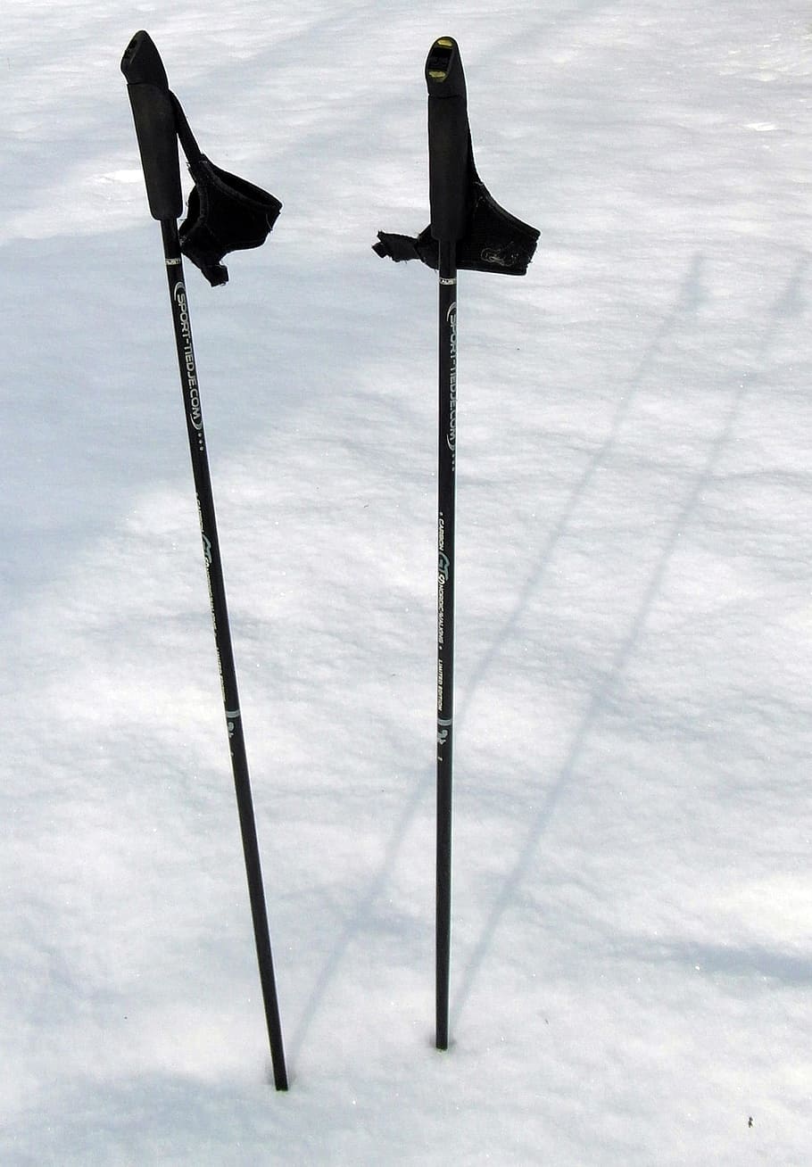 black steel rod, Ski Poles, Trekking, Hiking, Poles, nordic walking, HD wallpaper