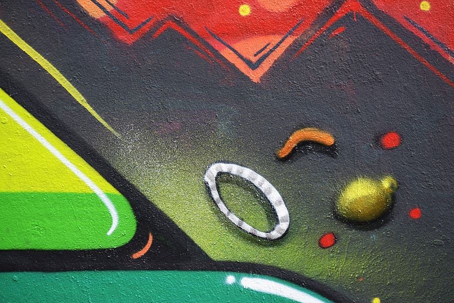 multicolored wall graffiti closeup photography, pattern, abstract HD wallpaper