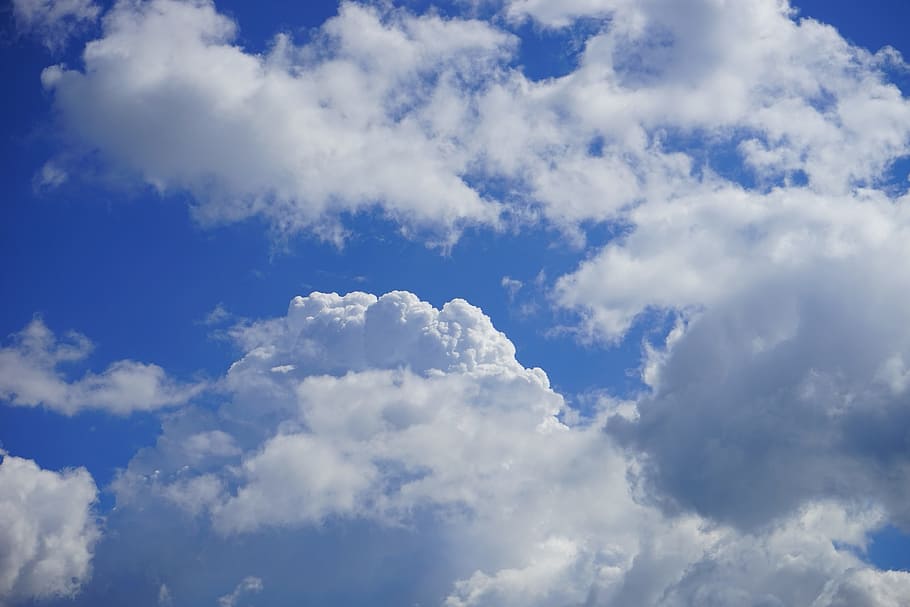 white and blue clouds at daytime, Sky, Blue, Cumulus Clouds HD wallpaper