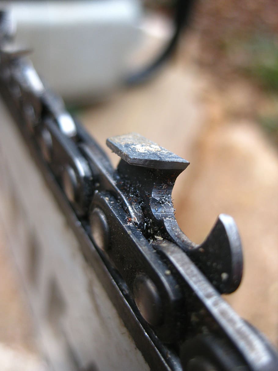 chainsaw, chainring, sharp, dangerous, work, metal, selective focus HD wallpaper