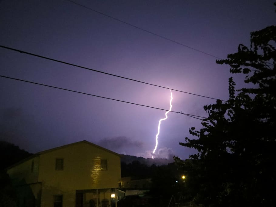 lightning, thunderstorm, electrical storm, lightning strike HD wallpaper