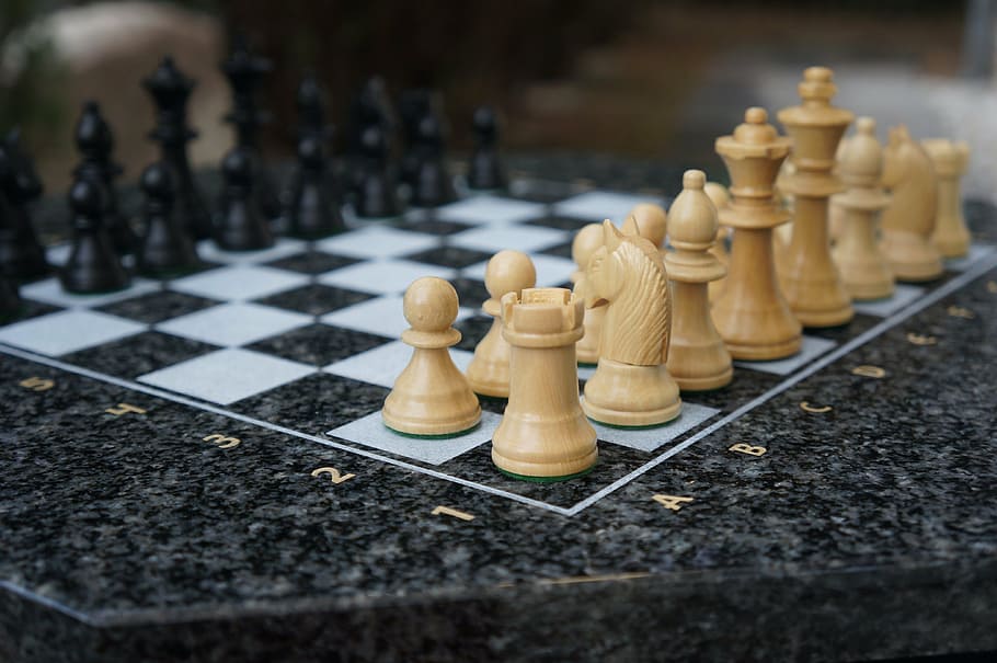 chess, play, chess game, figures, white, black, horse, bauer, HD wallpaper