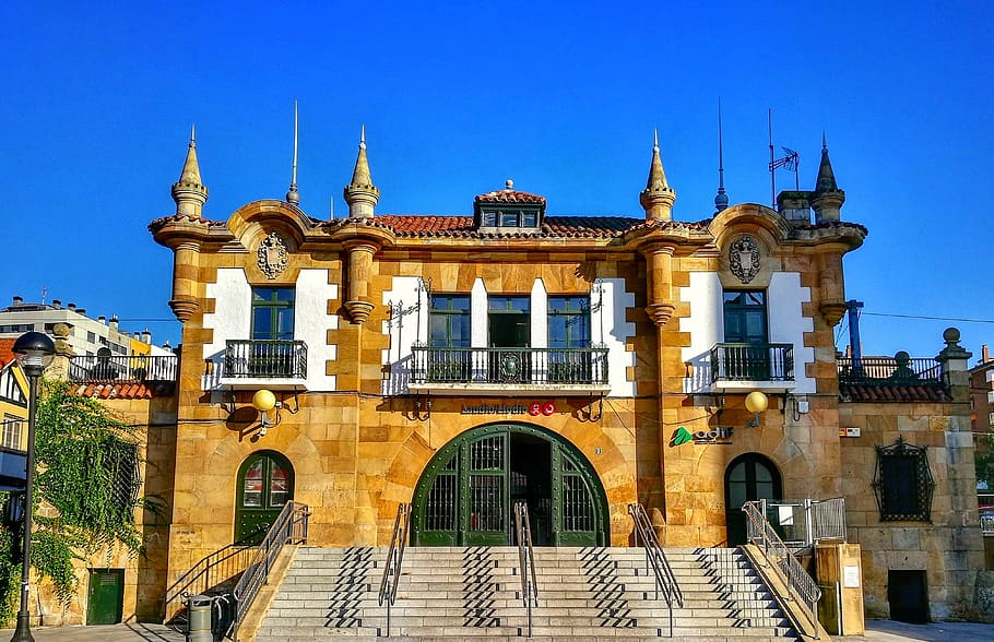 architecture, station, railway, facade, building exterior, sky HD wallpaper